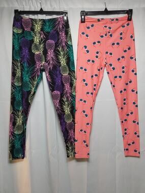 LuLaRoe OneSize Multicolor High-Waist Ankle Leggings 2 Pack #J15